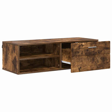 Meuble TV Chêne fumé 100.5 x 39 x 30 cm Bois d'ingénierie