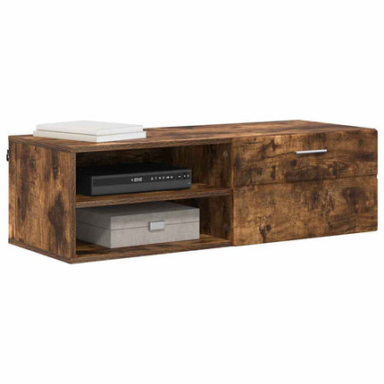 Meuble TV Chêne fumé 100.5 x 39 x 30 cm Bois d'ingénierie