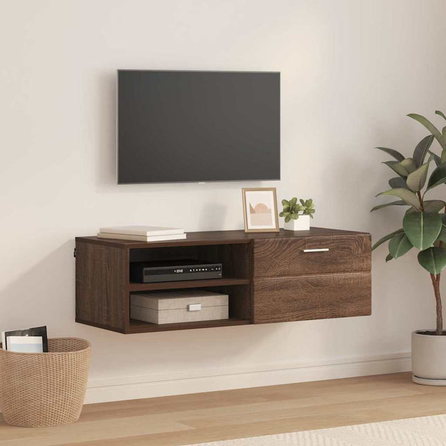 Meuble TV Chêne marron 100.5 x 39 x 30 cm Bois d'ingénierie