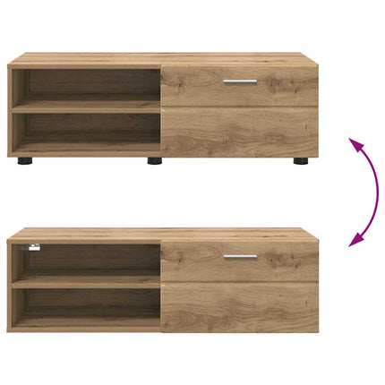 Meuble TV chêne artisanal 100.5 x 39 x 30 cm Bois d'ingénierie