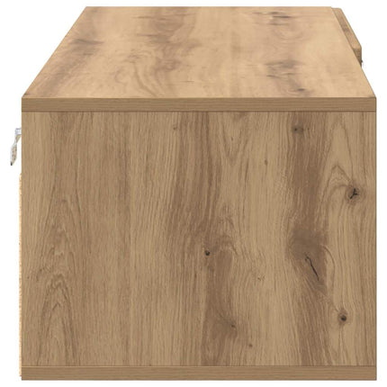 Meuble TV chêne artisanal 100.5 x 39 x 30 cm Bois d'ingénierie