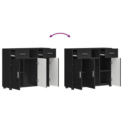 Buffet avec tiroir Noir 88.5 x 30.5 x 73 cm Bois d'ingénierie