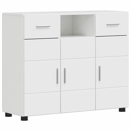 Buffet Blanc brillant 88.5 x 30.5 x 73 cm Bois d'ingénierie