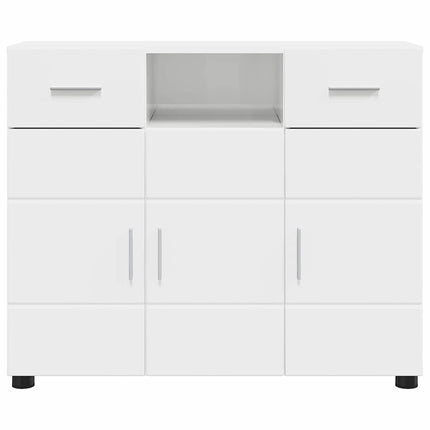 Buffet Blanc brillant 88.5 x 30.5 x 73 cm Bois d'ingénierie