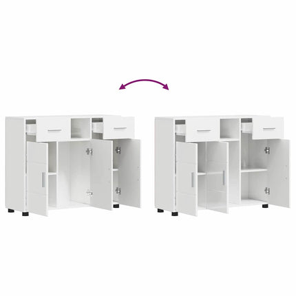 Buffet Blanc brillant 88.5 x 30.5 x 73 cm Bois d'ingénierie