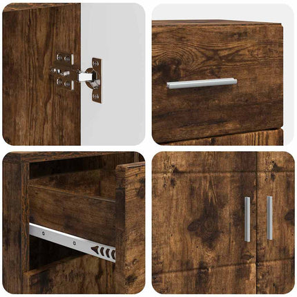 Buffet Chêne fumé 88.5 x 30.5 x 73 cm Bois d'ingénierie