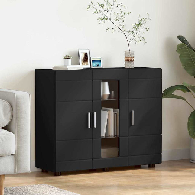 Buffet avec étagère Noir 55.5 x 29 x 100 cm Bois d'ingénierie