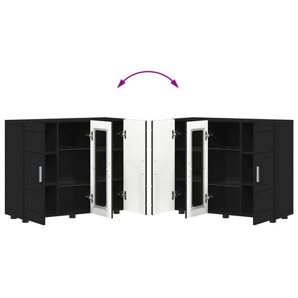 Buffet avec étagère Noir 55.5 x 29 x 100 cm Bois d'ingénierie