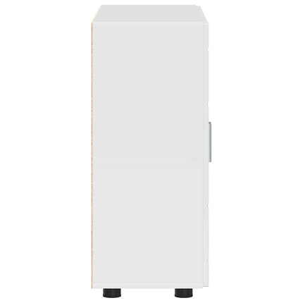 Buffet Blanc brillant 55.5 x 29 x 100 cm Bois d'ingénierie