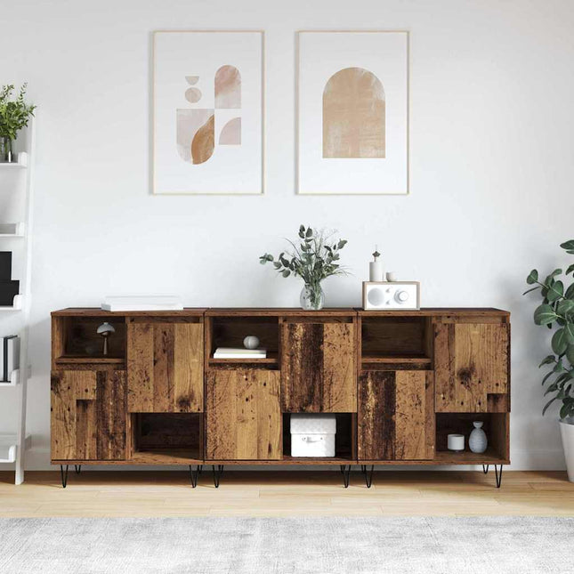 Buffets 3 pcs Bois ancien 180 x 35 x 70 cm Bois d'ingénierie