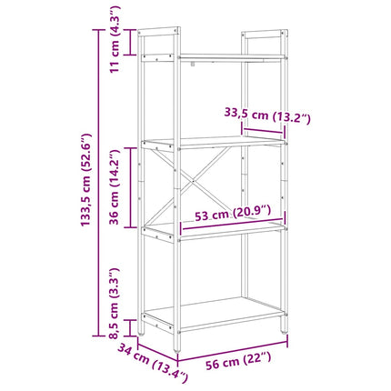 Étagère Chêne Sonoma 56 x 34 x 133,5 cm Bois d'ingénierie