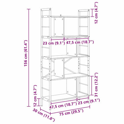 Étagère Chêne Sonoma 75 x 30 x 156 cm Bois d'ingénierie