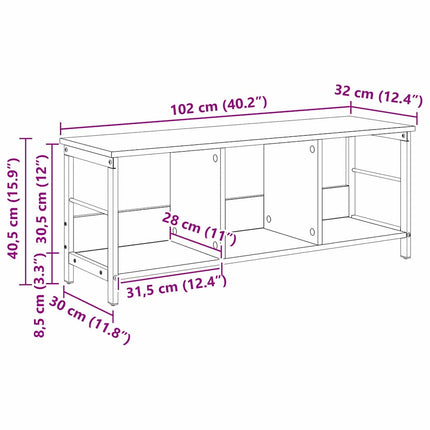 Étagère Chêne Sonoma 102 x 32 x 40,5 cm Bois d'ingénierie
