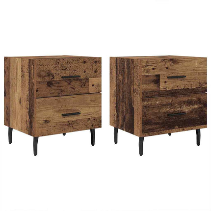 Cabinet de chevet 2 pcs Bois ancien 40 x 35 x 47.5 cm