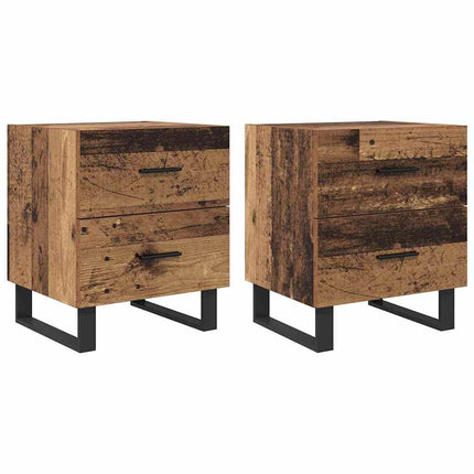 Cabinet de chevet 2 pcs Bois ancien 40 x 35 x 47.5 cm