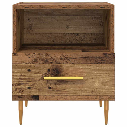 Table de chevet avec tiroir 2 pcs Bois ancien 40 x 35 x 47.5 cm
