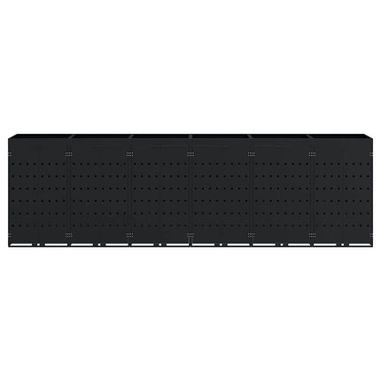 Rangement de poubelle à roulettes pour 6 poubelles Noir