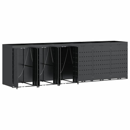 Rangement de poubelle à roulettes pour 6 poubelles Anthracite