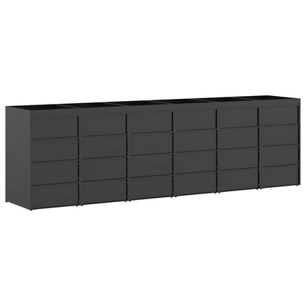 Rangement de poubelle à roulettes pour 6 poubelles Anthracite