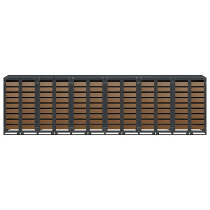 Rangement de poubelle à roulettes pour 3 poubelles Anthracite