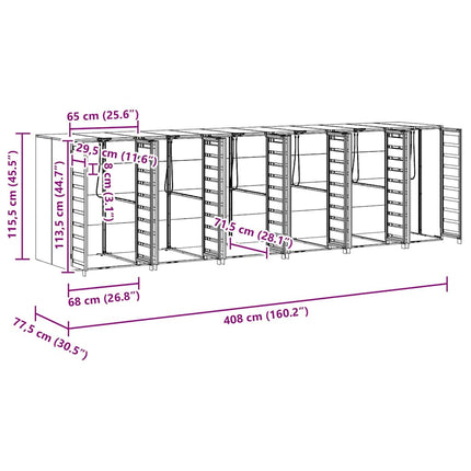 Rangement de poubelle à roulettes pour 3 poubelles Anthracite