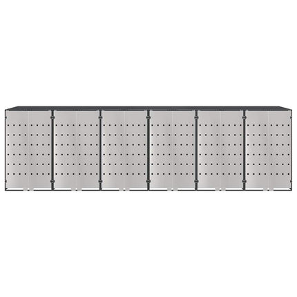 Rangement de poubelle à roulettes pour 3 poubelles Anthracite