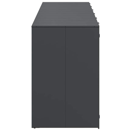 Rangement de poubelle à roulettes pour 3 poubelles Anthracite