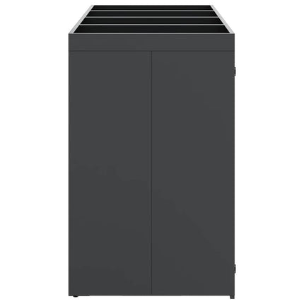 Rangement de poubelle à roulettes pour 3 poubelles Anthracite