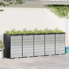 Rangement de poubelle à roulettes pour 3 poubelles Anthracite