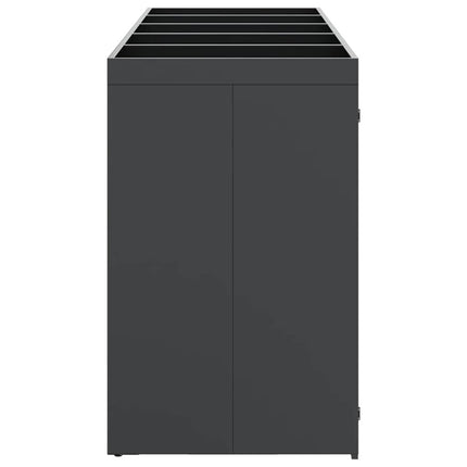 Rangement de poubelle à roulettes pour 3 poubelles Anthracite