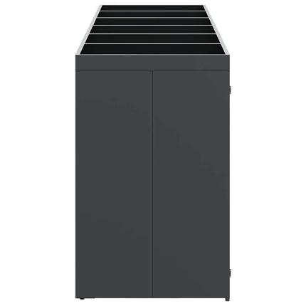 Rangement de poubelle à roulettes pour 3 poubelles Anthracite