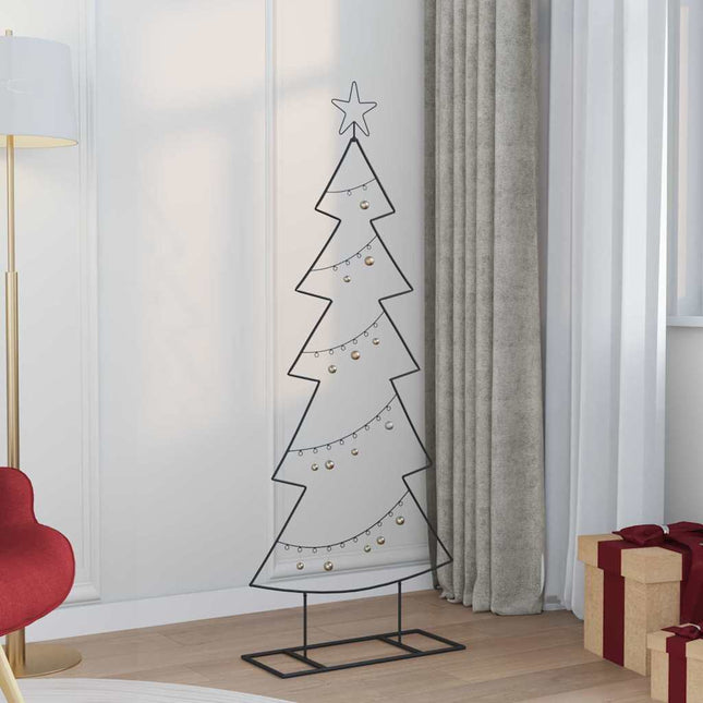 Arbre de Noël en métal avec support Noir 150 cm Acier