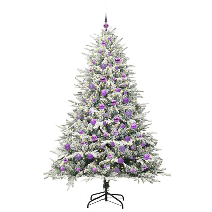 Sapin de Noël artificiel pré-éclairé avec set de boules Vert