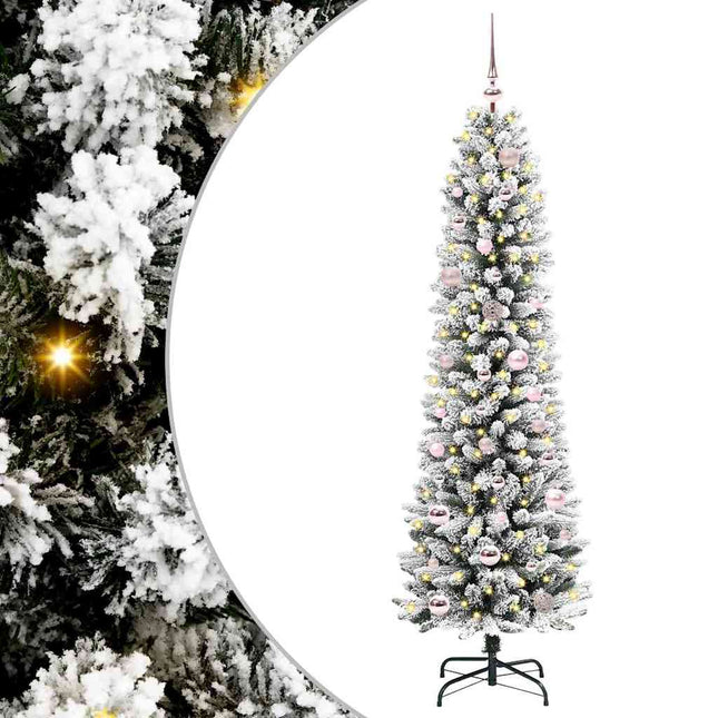 Sapin de Noël artificiel avec 150 LED Vert et blanc 150 cm