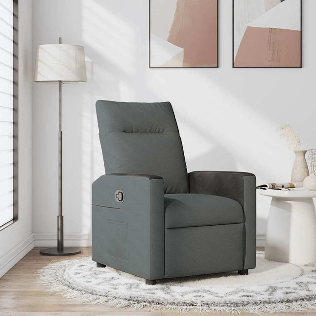 Fauteuil inclinable Gris foncé 69 x 86 x 100 cm tissu