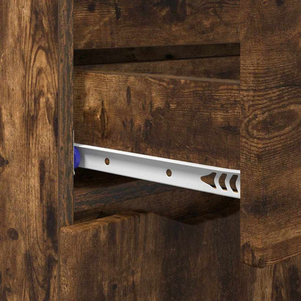 Buffet avec tiroir Chêne fumé 100 x 30 x 65,6 Bois d'ingénierie