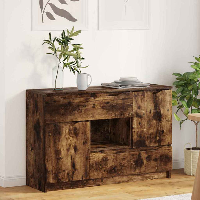 Buffet avec tiroir Chêne fumé 100 x 30 x 65,6 Bois d'ingénierie