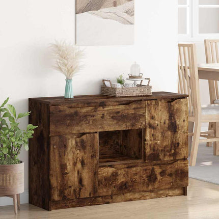 Buffet avec tiroir Chêne fumé 100 x 30 x 65,6 Bois d'ingénierie