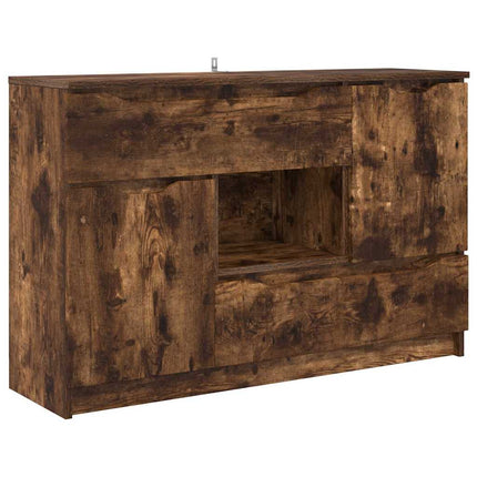 Buffet avec tiroir Chêne fumé 100 x 30 x 65,6 Bois d'ingénierie