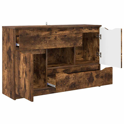 Buffet avec tiroir Chêne fumé 100 x 30 x 65,6 Bois d'ingénierie