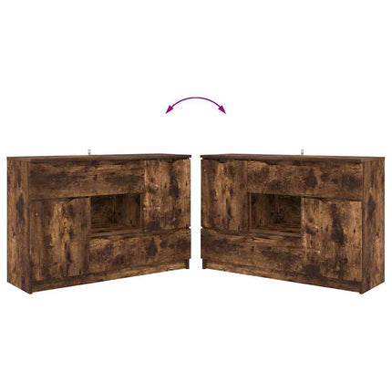 Buffet avec tiroir Chêne fumé 100 x 30 x 65,6 Bois d'ingénierie
