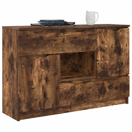 Buffet avec tiroir Chêne fumé 100 x 30 x 65,6 Bois d'ingénierie