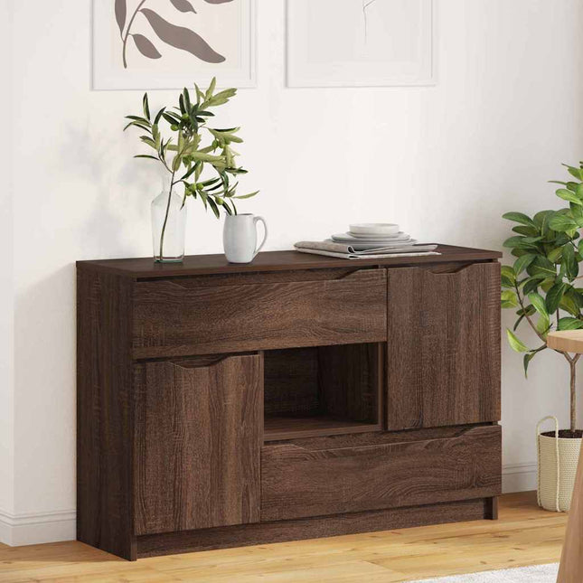 Buffet avec tiroir Chêne brun 100 x 30 x 65,6 Bois d'ingénierie