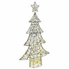 Sapin de Noël avec 160 LED Blanc chaud 150 cm Rotin