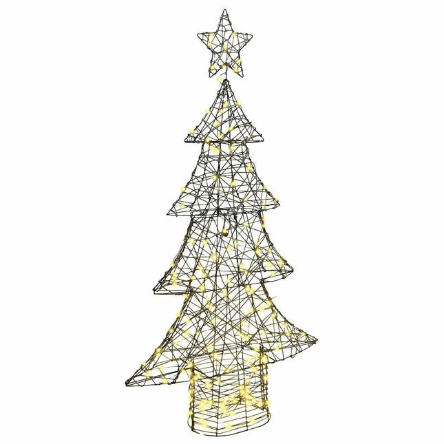 Sapin de Noël avec 160 LED Blanc chaud 150 cm Rotin