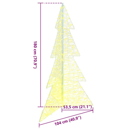 Sapin de Noël avec 240 LED Blanc chaud 180 cm Acrylique