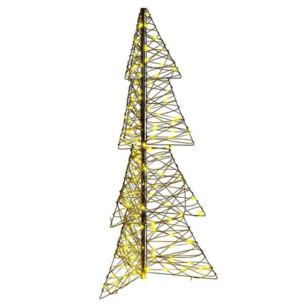 Sapin de Noël avec 160 LED Blanc chaud 150 cm Rotin