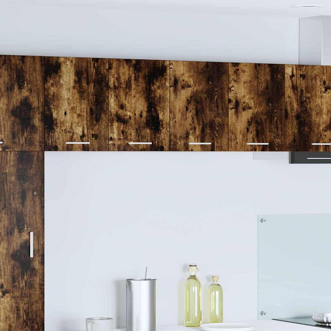 Armoire Suspendue Avec Étagère Riga 2 Pcs Et Blanc Chêne Fumé 2x meuble suspendu (2 portes) 60 cm de large 40 cm de haut