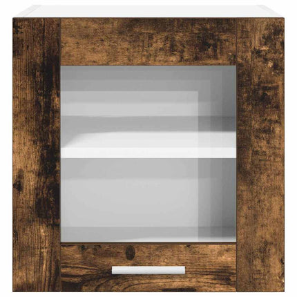 Armoire Suspendue Avec Étagère Riga 40 X 31 X 40 Cm Chêne Fumé 1x armoire en verre suspendue (1 porte) 40 cm de large 40 cm de haut