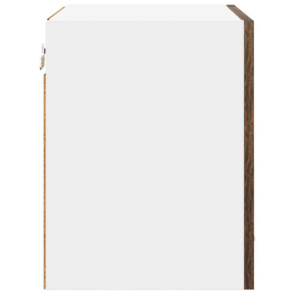 Armoire Suspendue Avec Étagère Riga 40 X 31 X 40 Cm Chêne Fumé 1x armoire en verre suspendue (1 porte) 40 cm de large 40 cm de haut